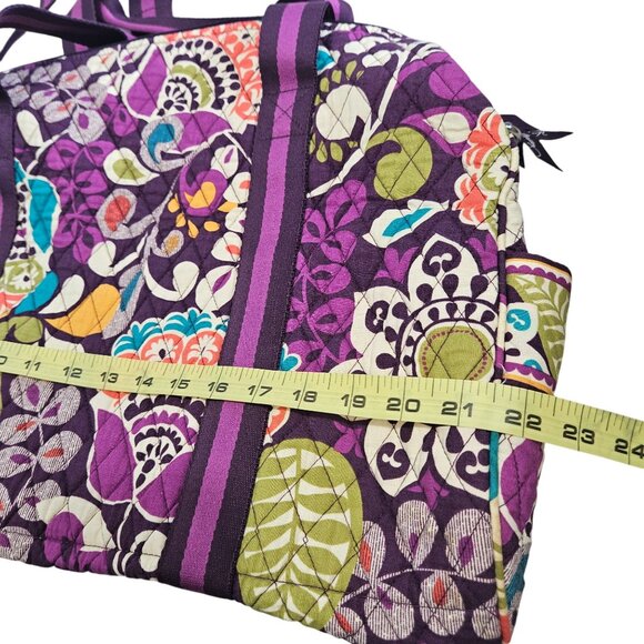 Vera‎ Bradley Large Quilted Travel Weekender Bag Floral Pattern Pockets Straps - Picture 6 of 9